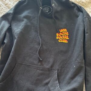 Anti Social Social Club Black Hoodie with Red and Yellow Logo